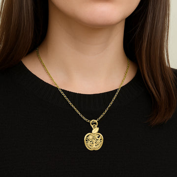Celtic Spiritual Fruit Apple with Tree of Life Solid Gold Charm GPD6445